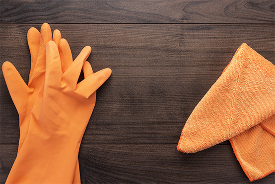 Orange Cleaning Gloves
