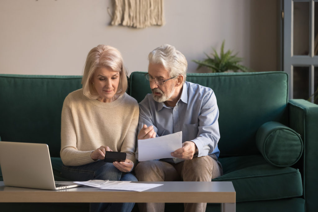 Senior Couple Makes Calculations_Franklin Park Senior Living