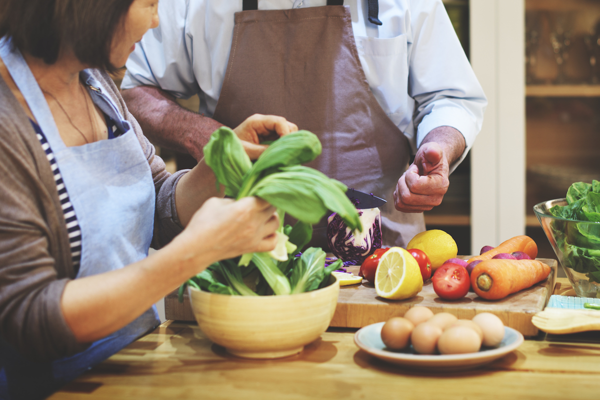 Senior Couple Cooking_Franklin Park® Senior Living