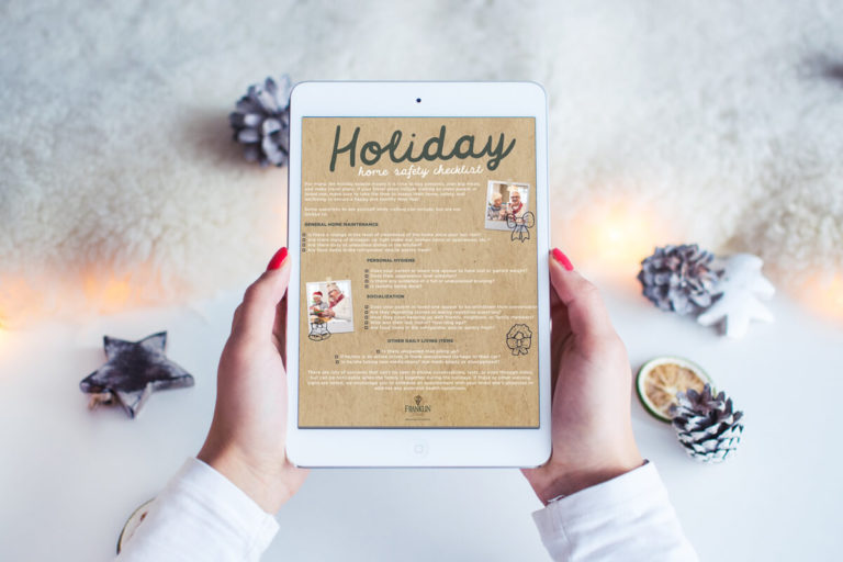 Tablet displaying holiday home safety checklist
